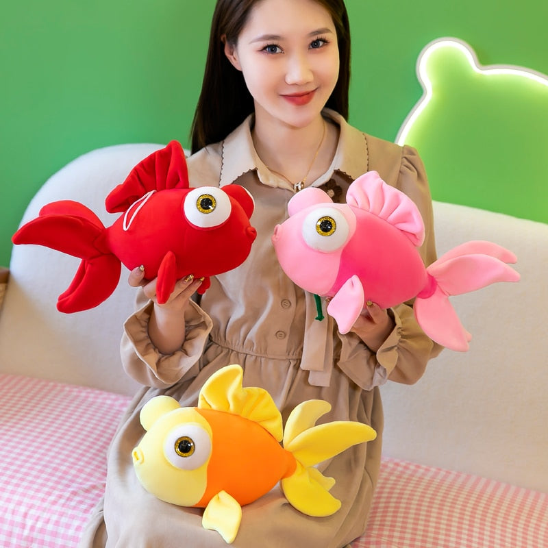 Cute Big Eyes Goldfish Plush Toys 30cm - Yellow/Red/Pink