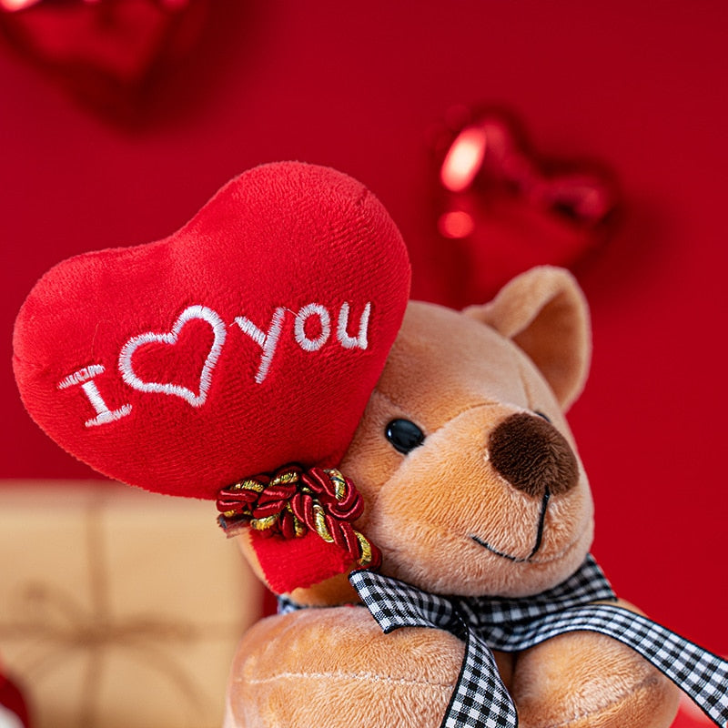 Teddy Bear Holding "I Love You" Heart Plush Toys 18cm