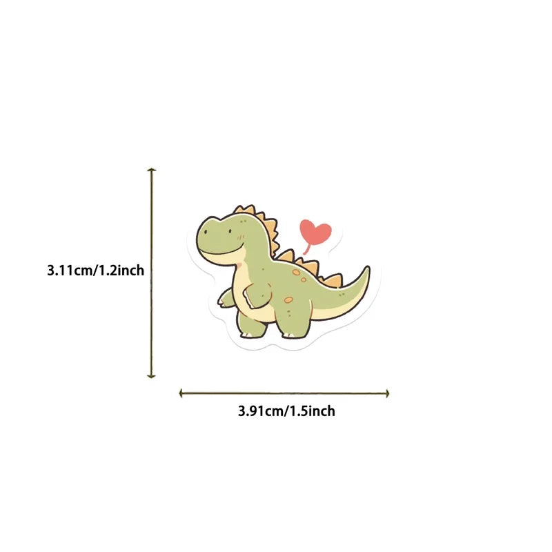 100 pcs Cute/Kawaii Small Dinosaur Stickers