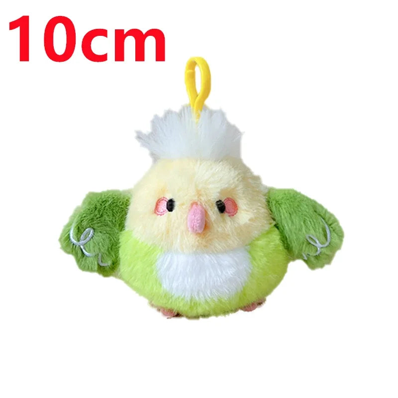 Cute Bird Plush Toys 18cm and Plush Keychains 10cm - Purple/Blue/Green/Black