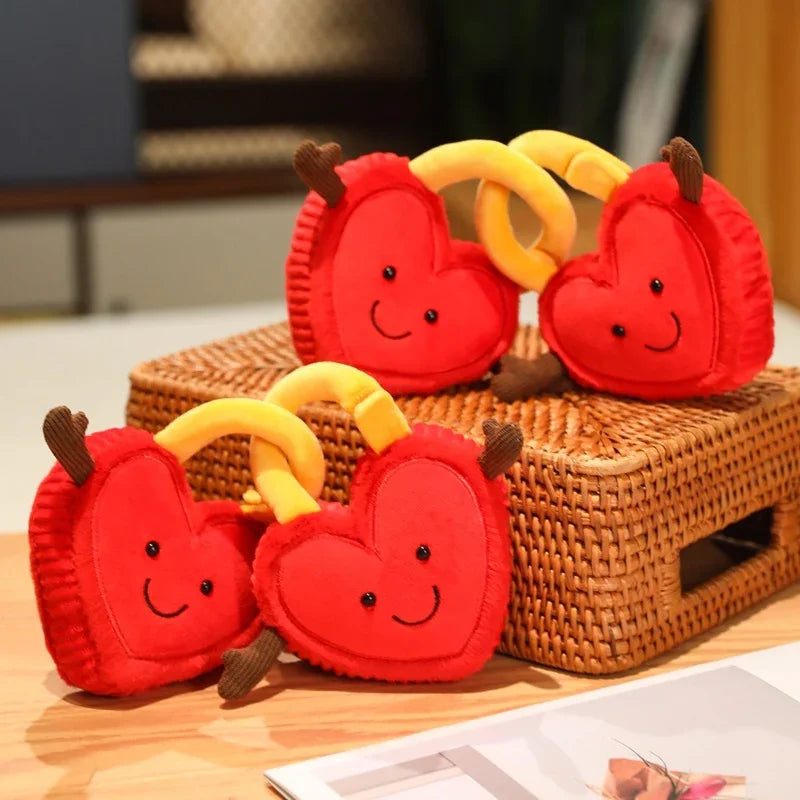 Cute Smile Face Red Heart Locks Plush Toys - One/Two