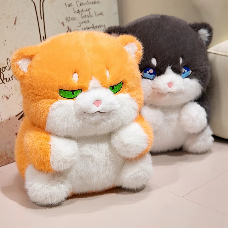 Cute Round Cat Plush Toys 33cm - Orange/Black