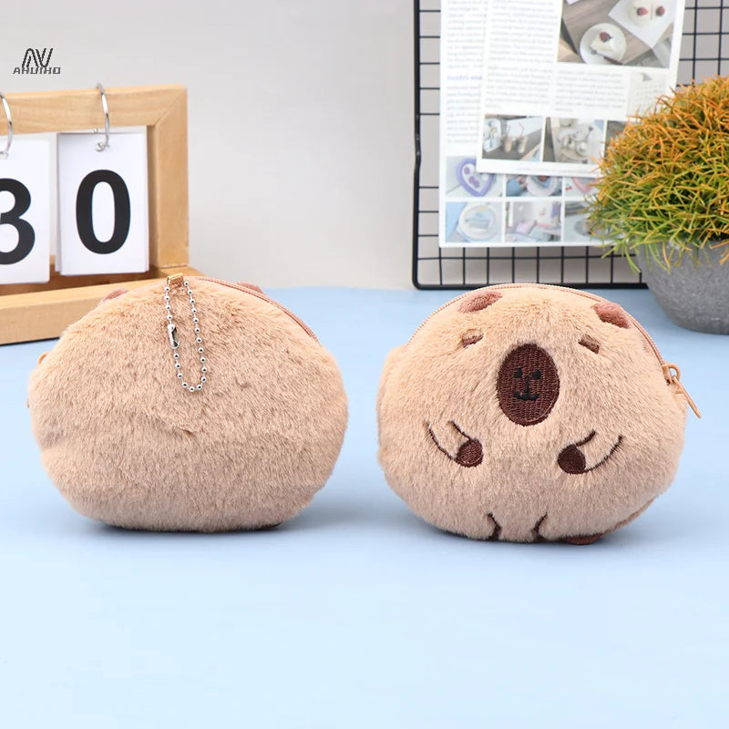 Cute Capybara Coin Purse Plush Keychains -  2 Styles