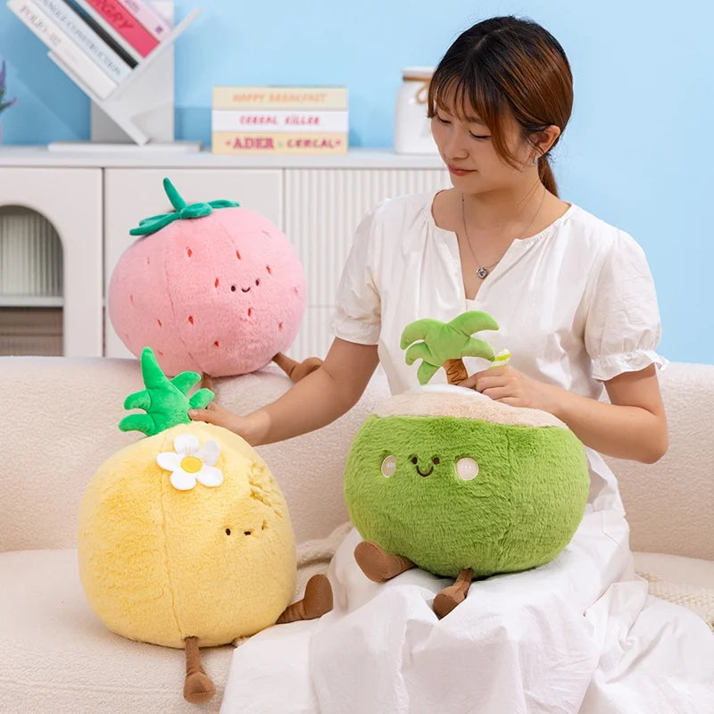 Cute Fruits (Orange/Apple/Pineapple/Strawberry/Watermelon/Coconut) Plush Toys 30cm