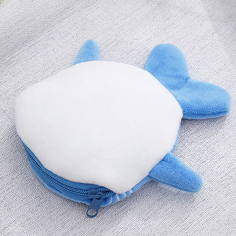 Whale Shark Coin Purse Plush Purse Bags - Grey/Blue