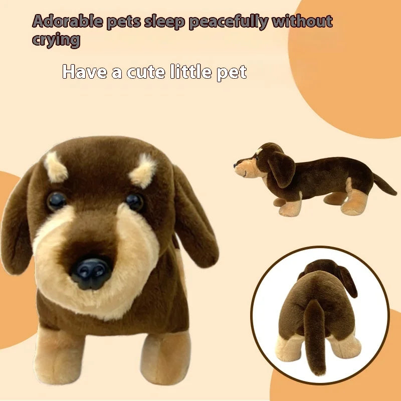 Cute Dog (Dachshund) Plush Toys 25/40cm - Black/Dark Brown/Light Brown