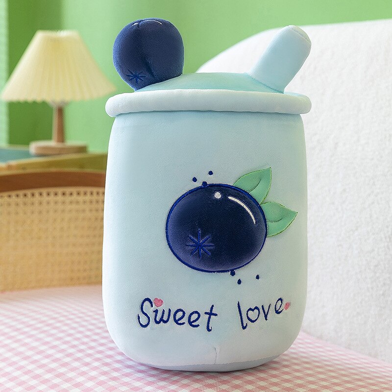 Fruit Milk Tea Plush Toys 24cm/35cm/50cm/70cm - Blue/Pink/Green