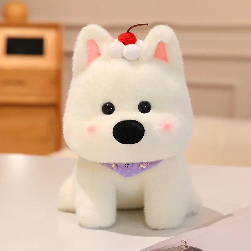 Cute Dog (West Highland White Terrier) With Scarf Or Party Hat Plush Toys 25cm - 10 Styles