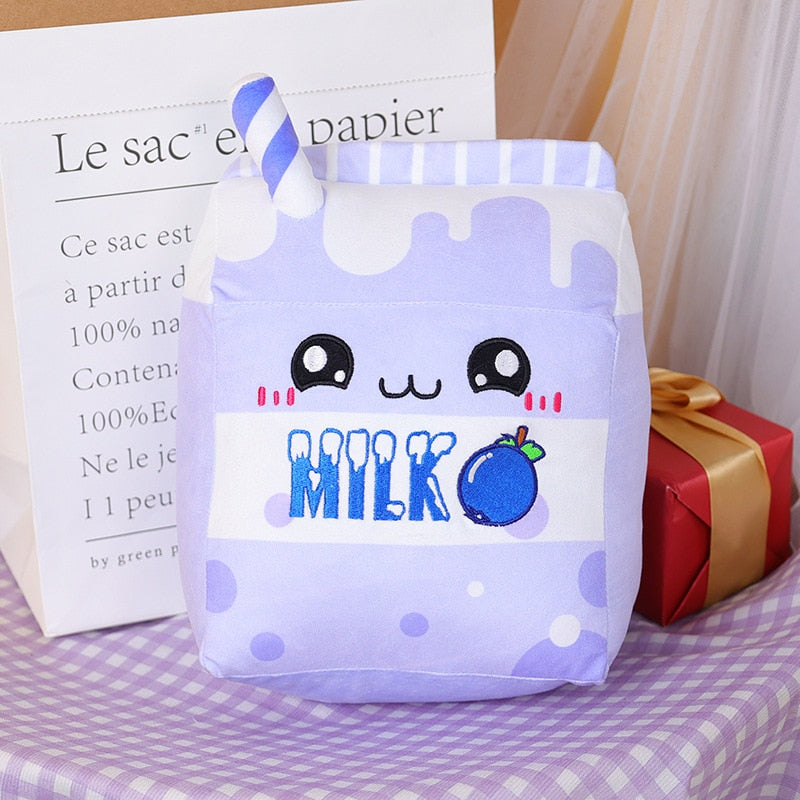 Cute Milk Carton Plush Toys 25cm (Strawberry/Banana/Blueberry/Chocolate)