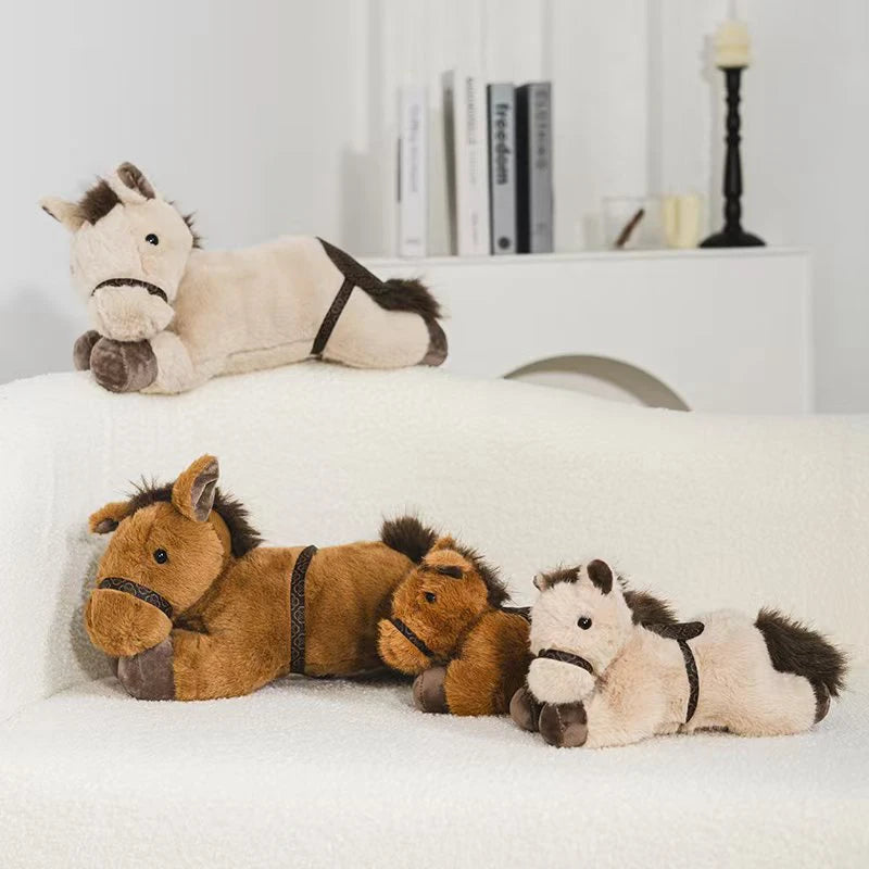 Cute Lying Horse Plush Toys 30/45/60cm