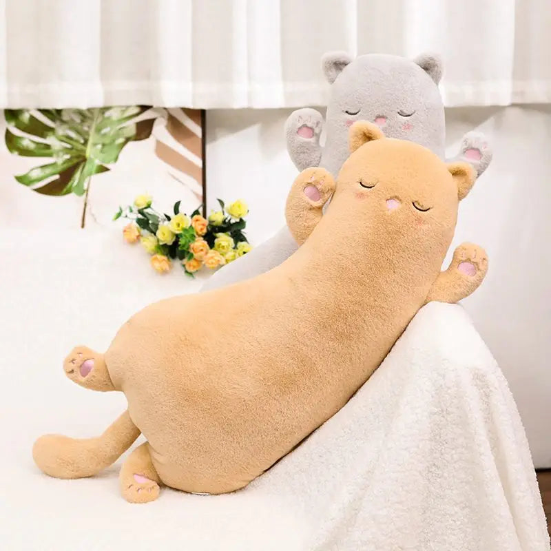 Cute Cat Pillow Plush Toys 65cm - Brown/White/Black/Grey