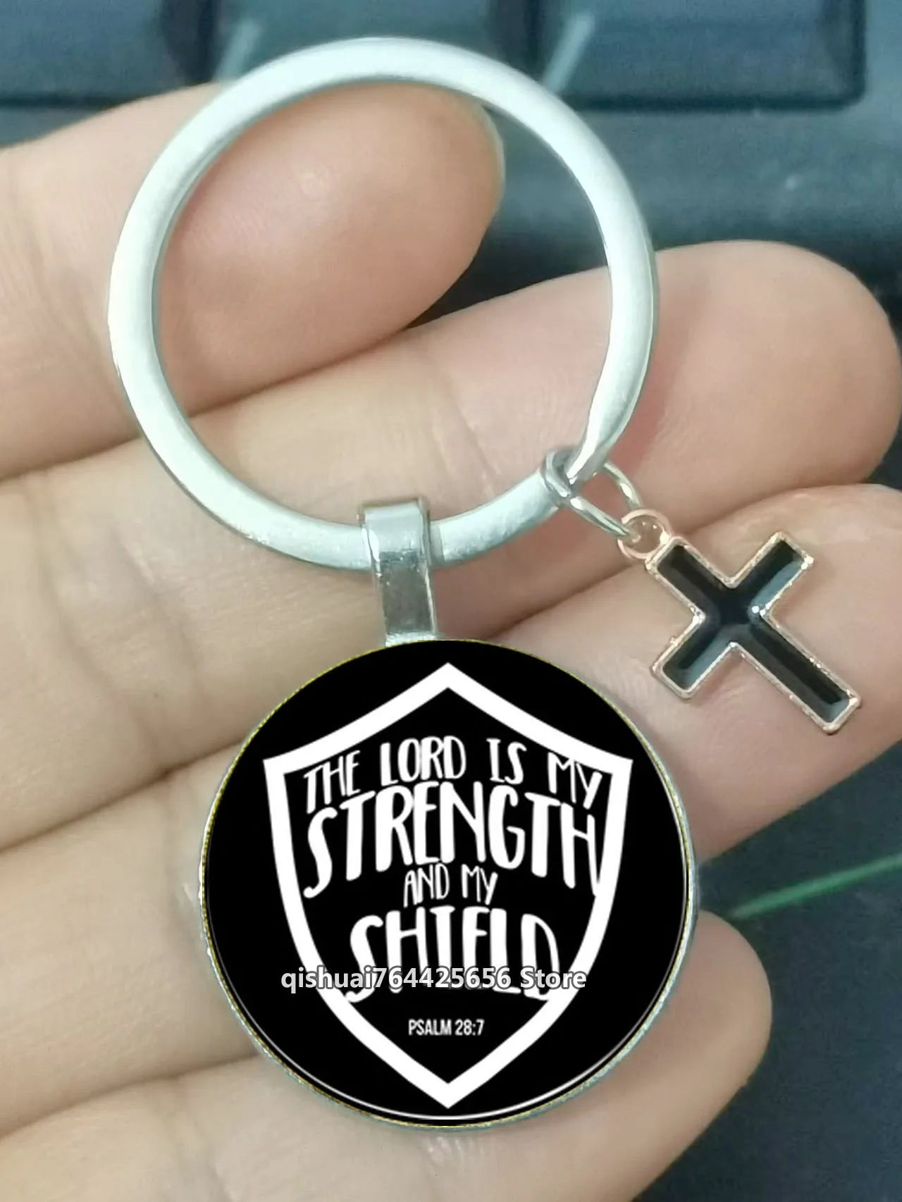 Keychain With The Bible Verse /Religious Message And The Cross  - 22  Styles