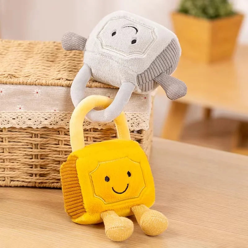 Cute Grey and Yellow Two Locks Plush Toys