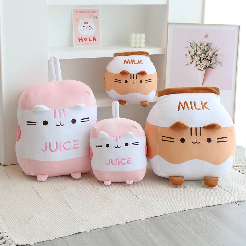 Cute Milk Carton Plush Toys 16cm/25cm/33cm- Brown/Pink