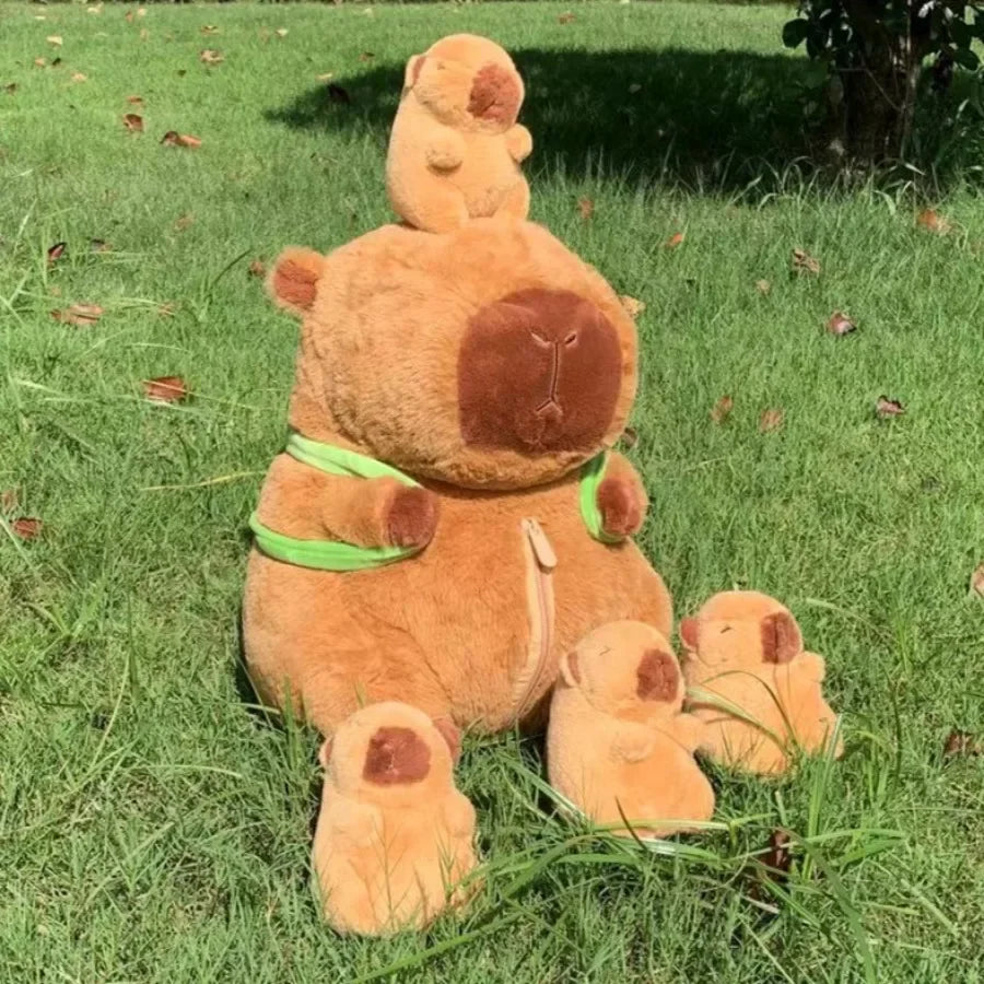 Capybara Mother With 4 Babies Plush Toys