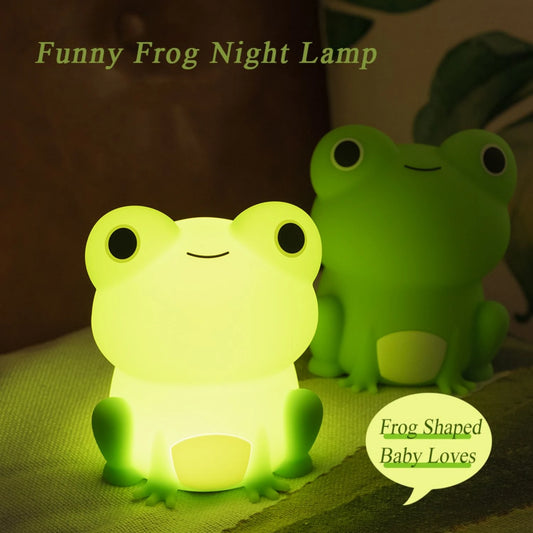 LED Night Light Frog Silicone Lamp