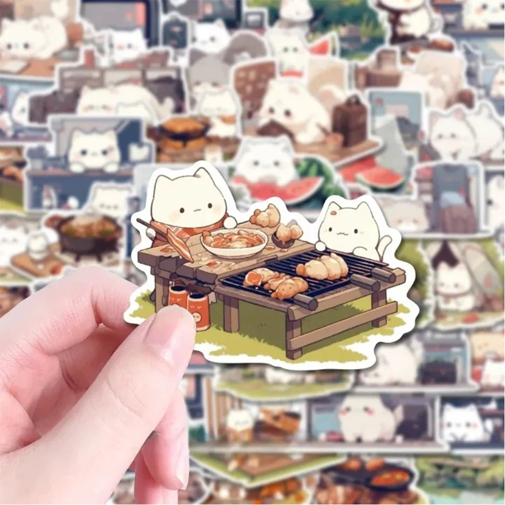 54 pcs Cute/Kawaii Cat Stickers