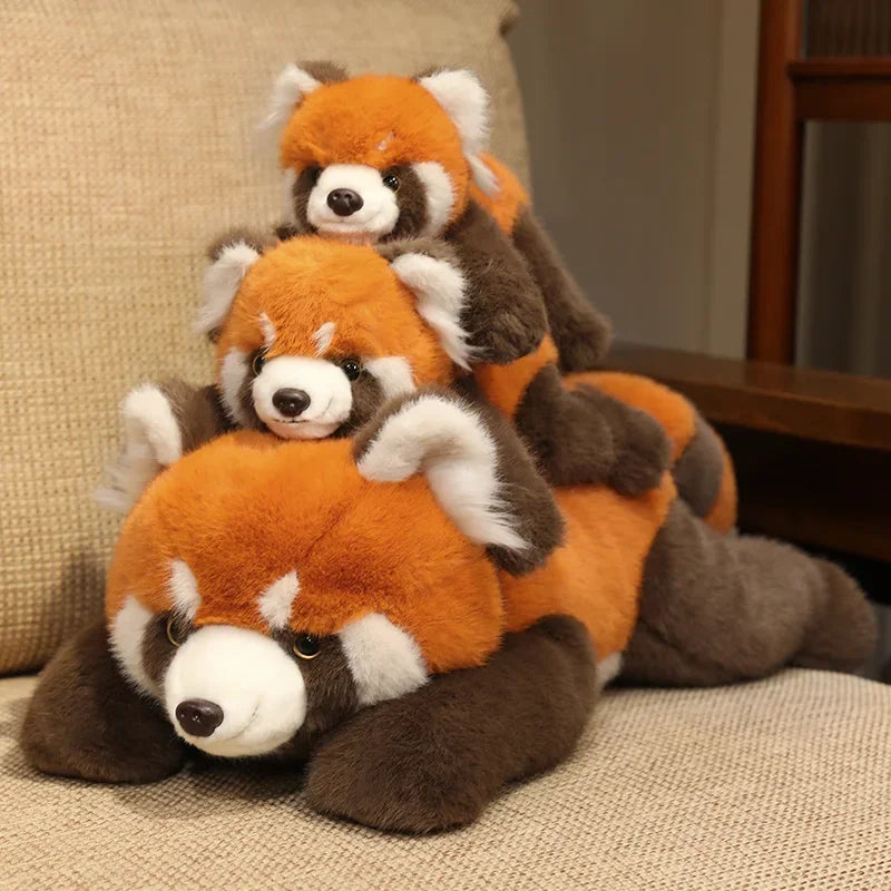 Cute Lying Red Panda/Panda Plush Toys 25-60cm - Black/Brown