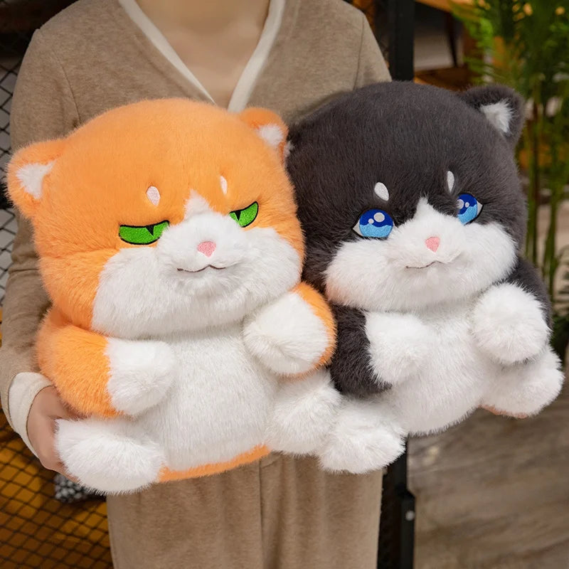 Cute Round Cat Plush Toys 33cm - Orange/Black