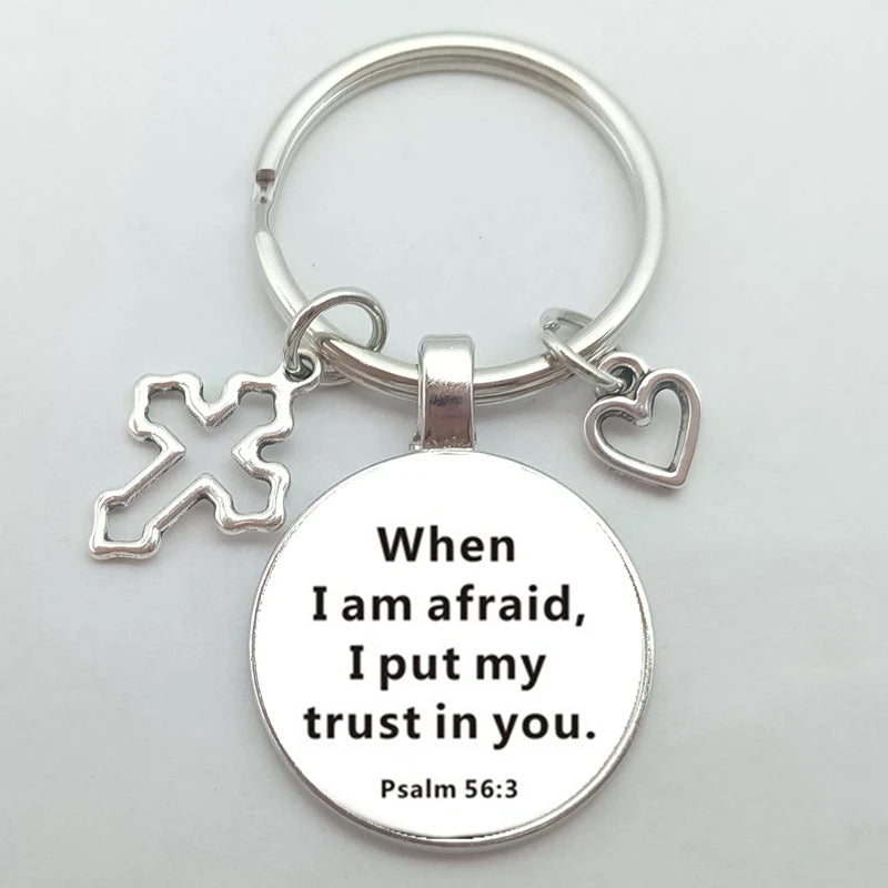 Keychain With The Bible Verse With Cross And Heart - 57 Styles