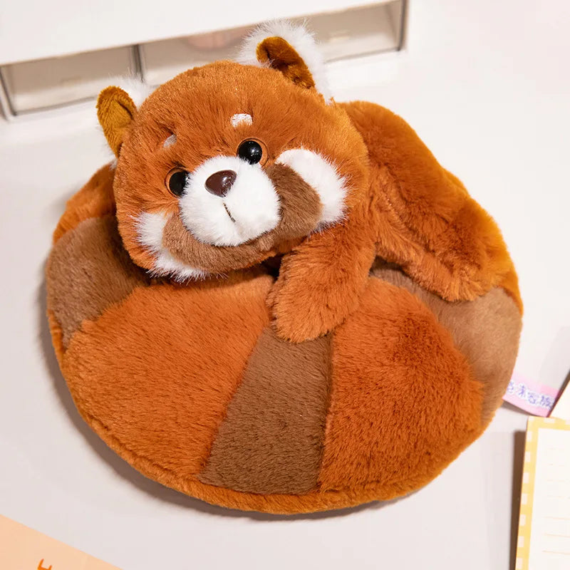 Cute Doughnut-Shaped Red Panda Plush Pillow Toys 25/35/45cm