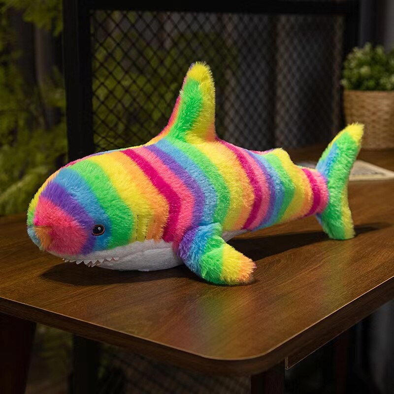 Shark Plush Toys 45/60cm - Multicolour/Rainbow/Grey/Pink/Blue