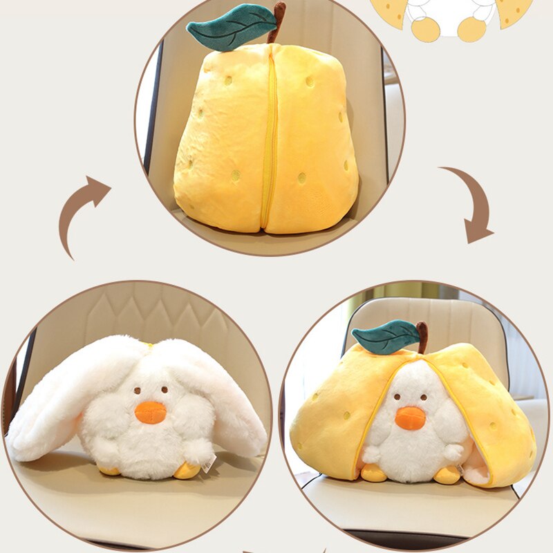 Funny Duck In Pear/Heart Bag Plush Toys 20-35cm