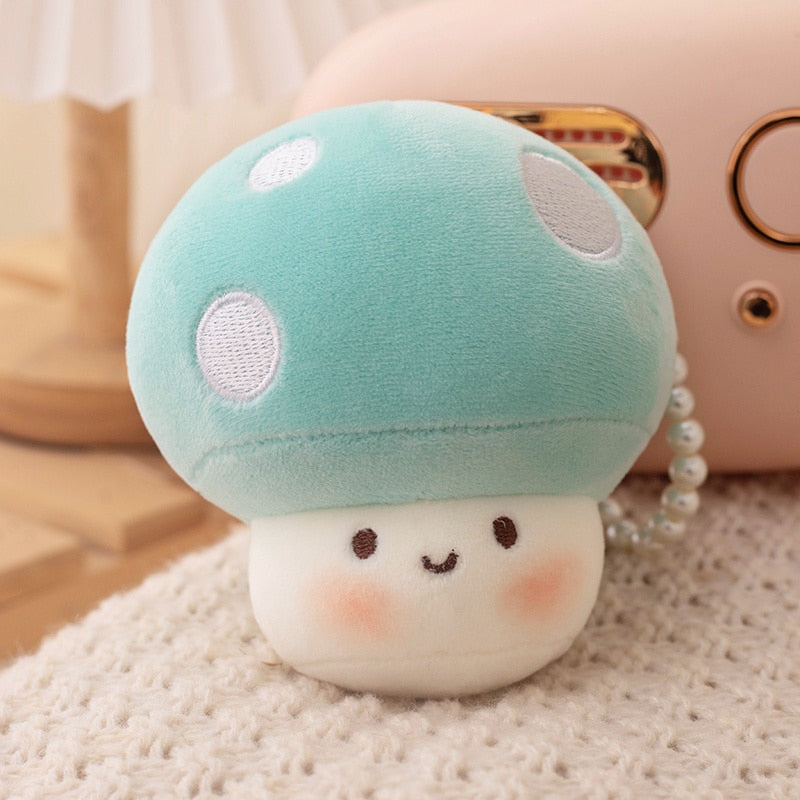 Cute Mushroom Plush Keychains 10cm - Blue/Red/Yellow/Pink/Purple/Brown/Orange