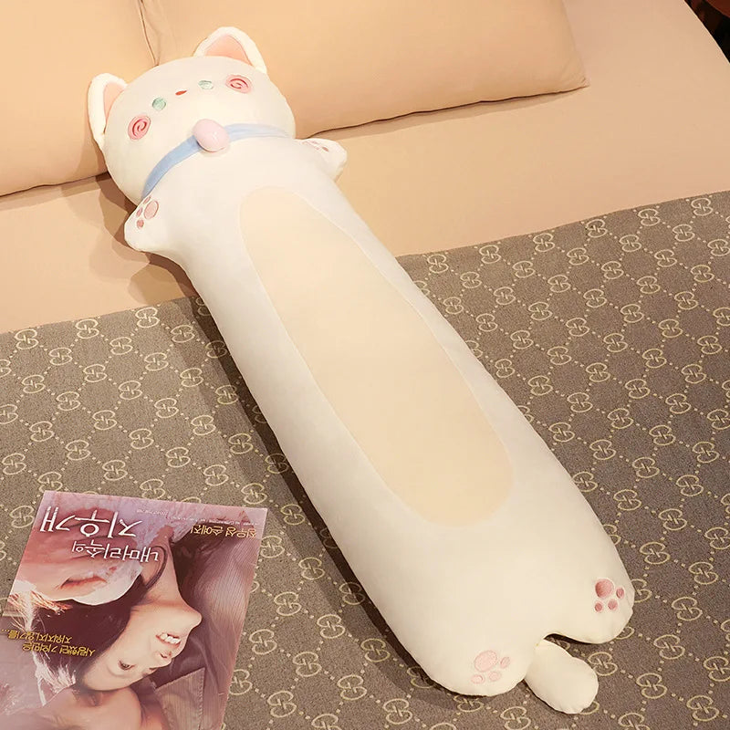 Cute Cat Plush Pillow Toys 70/110/130cm - White/Grey/Khaki