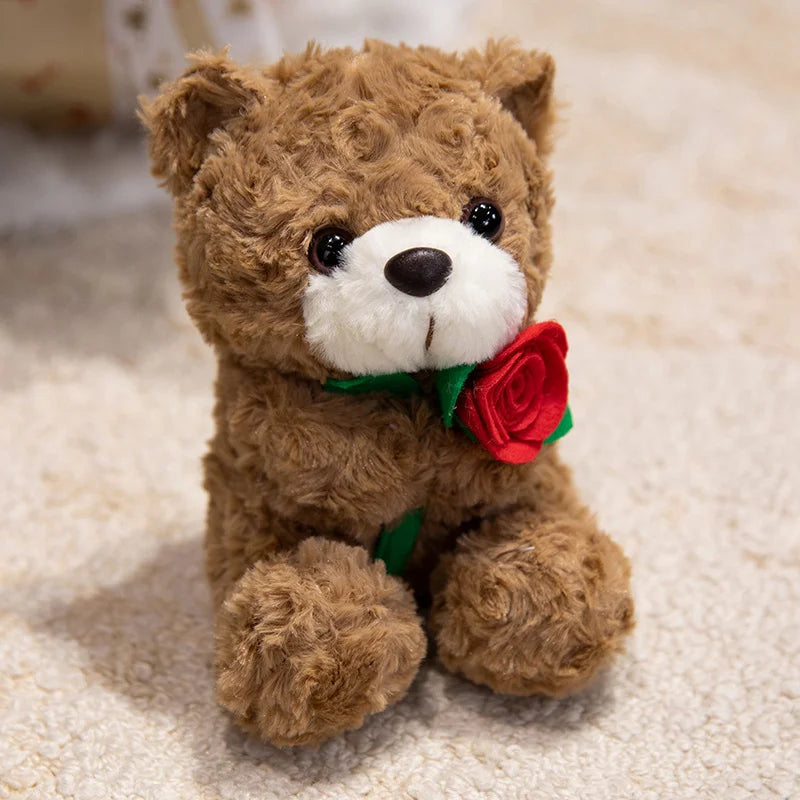 Teddy Bear With Rose/Christmas Hat/Bouquet/Graduation Plush Toys 17cm