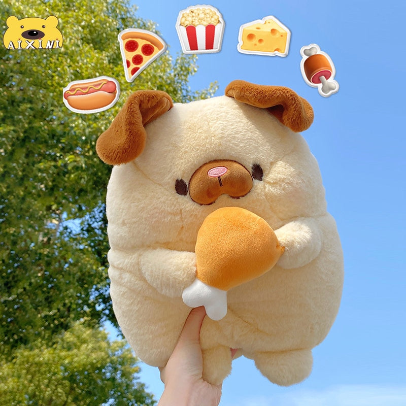 Cute Animal (Dog/Rabbit/Pig/Chicken) With Food Plush Toys 25/30cm - 5 Styles