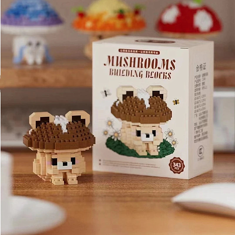 Cute Mushroom Mini Building Blocks - 6 Styles