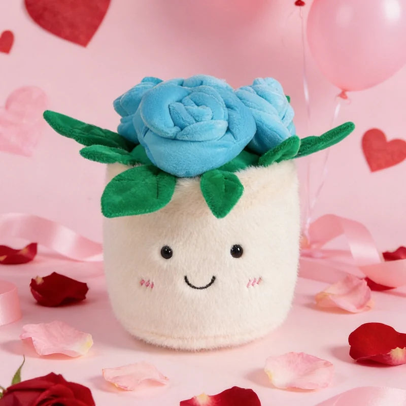 Smiley Potted Rose Plush Toys 20cm - 8 Colours