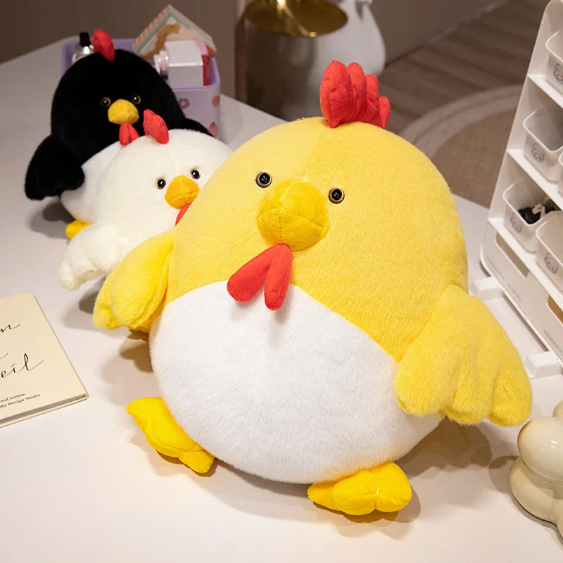 Cute Chicken Plush Toys 25/45/55cm - White/Yellow/Black