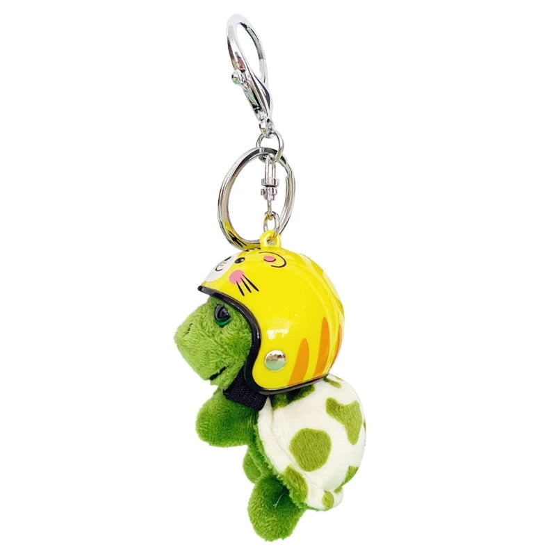 Cute Turtle/Bear With Helmet Plush Keychains - 18 Styles