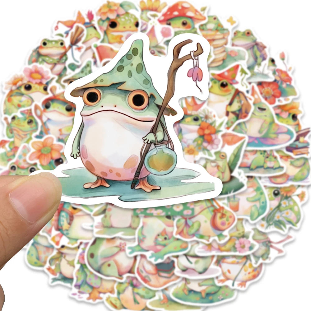 50 pcs Cute/Kawaii Frog Stickers