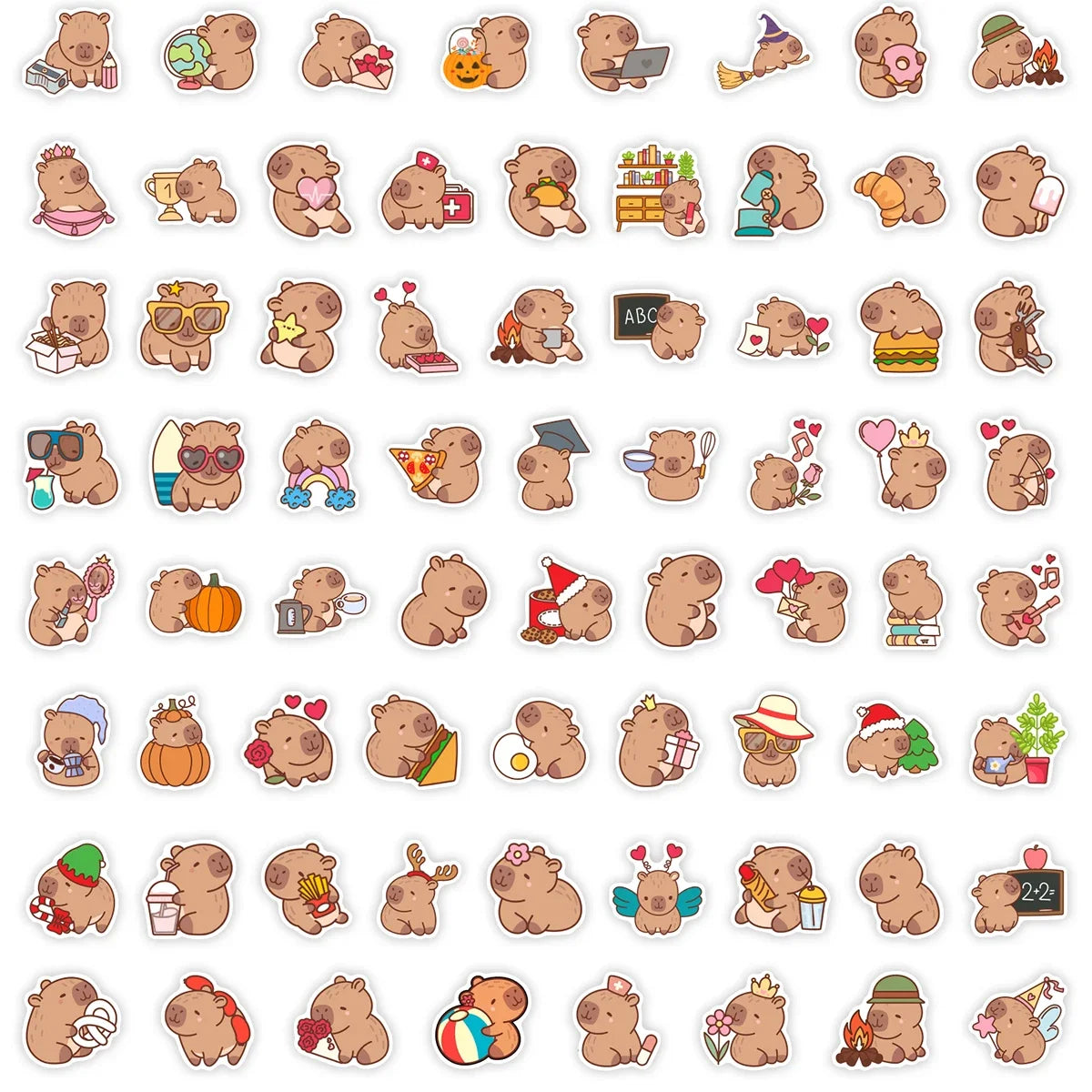 70 pcs Cute/Kawaii Capybara Stickers