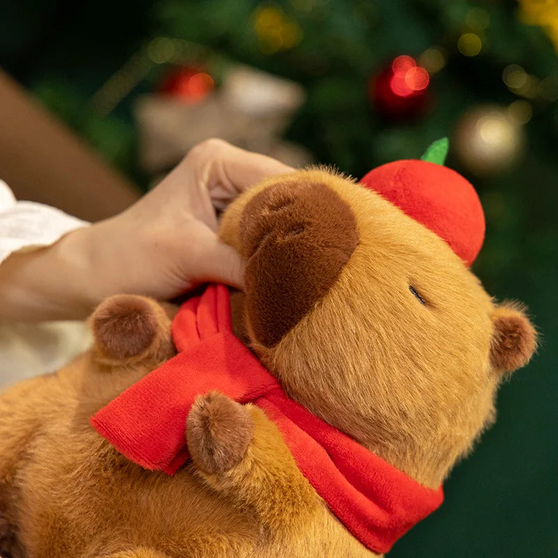 Christmas (Hat/Apple/Scarf) With Cute Capybara Plush Toys 24cm - 3 Styles