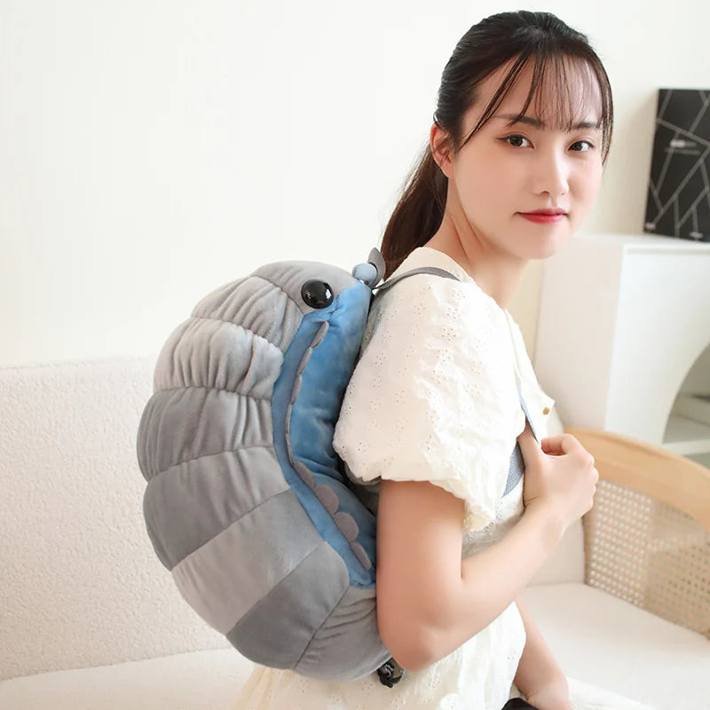 Cute Watermelon(Melon) Worm Plush Backpacks 40cm - Blue/Grey