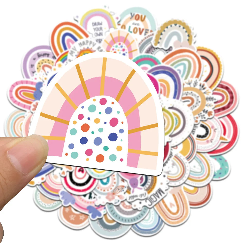 60 pcs Cute/Kawaii Rainbow Stickers