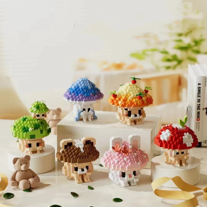 Cute Mushroom Mini Building Blocks - 6 Styles