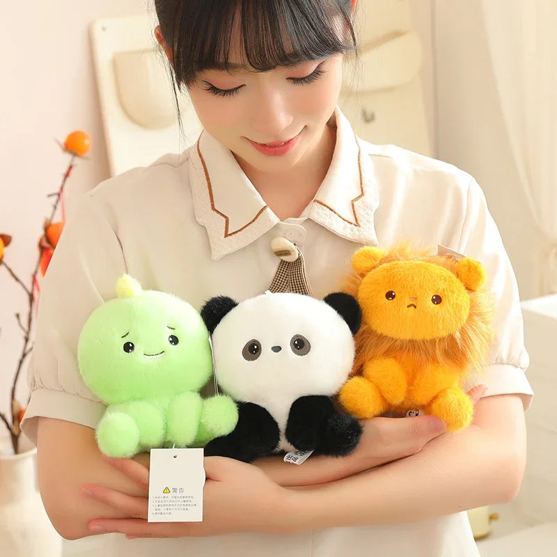 Sitting Animal Plush Toys 14cm - Axolotl/Lion/Cat/Panda/Dinosaur