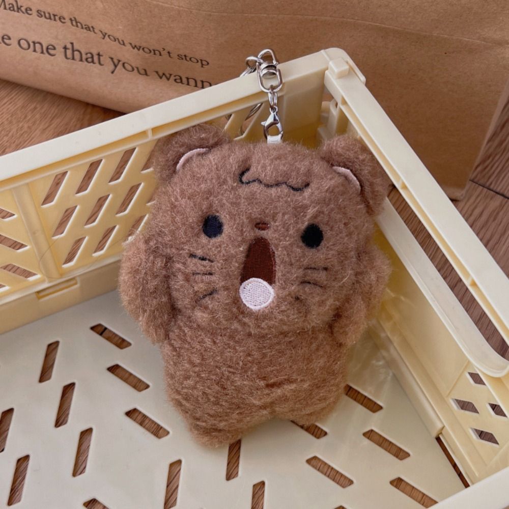 Animal (Rabbit/Bear/Cat/Dog) With Surprised Face Plush Keychains