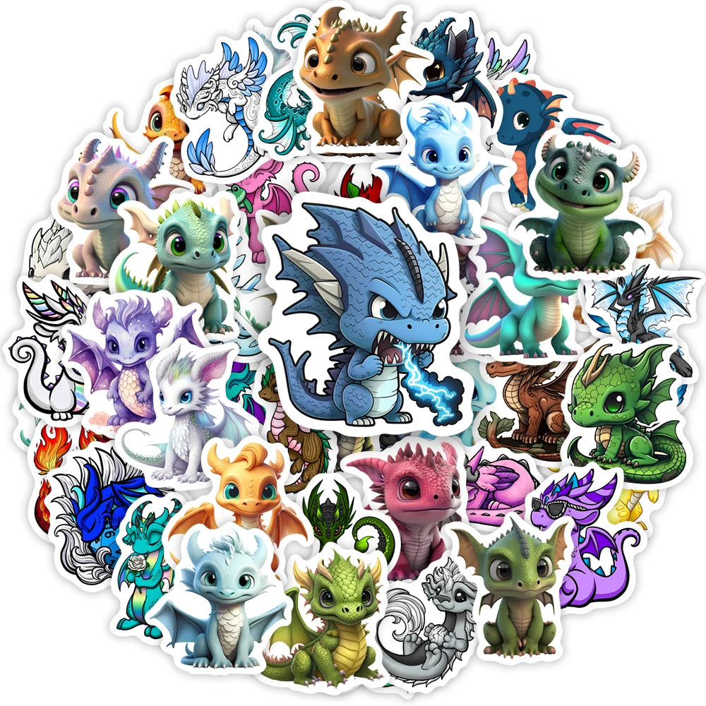 50 pcs Cute/Kawaii Dragon Stickers