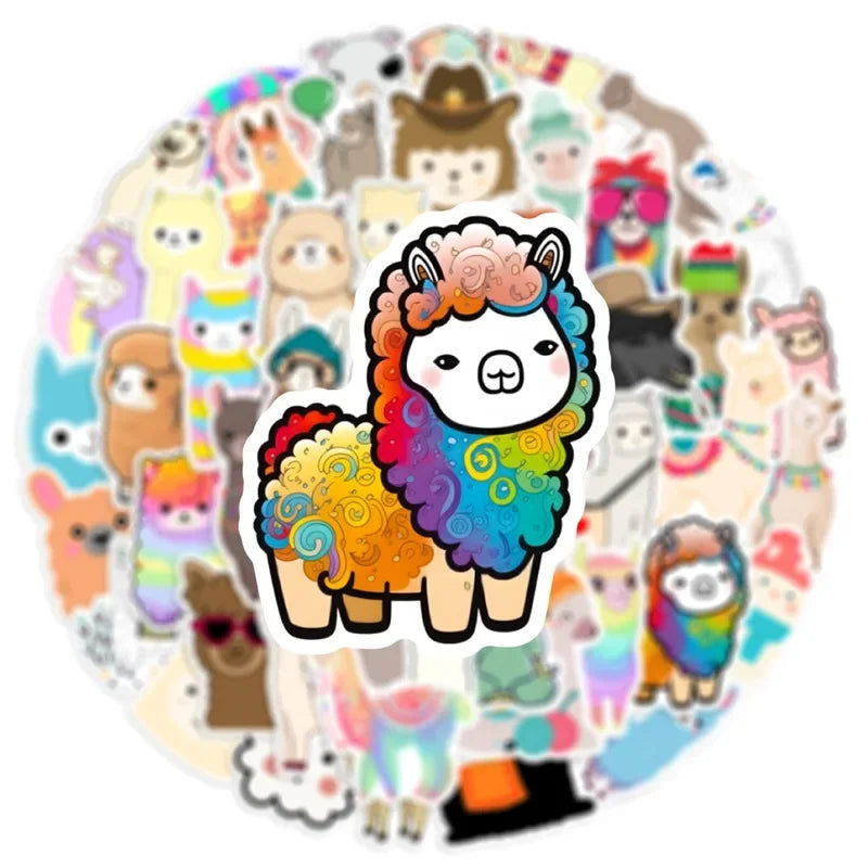 50 pcs Cute/Kawaii Alpaca Stickers