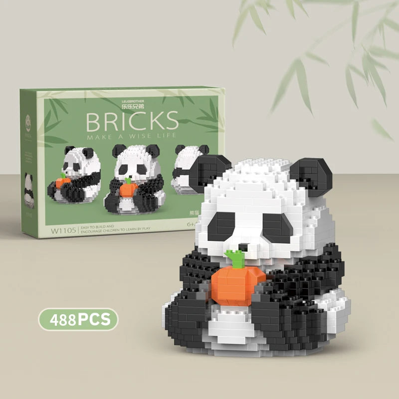 Cute Panda Mini Building Blocks - 12 Styles