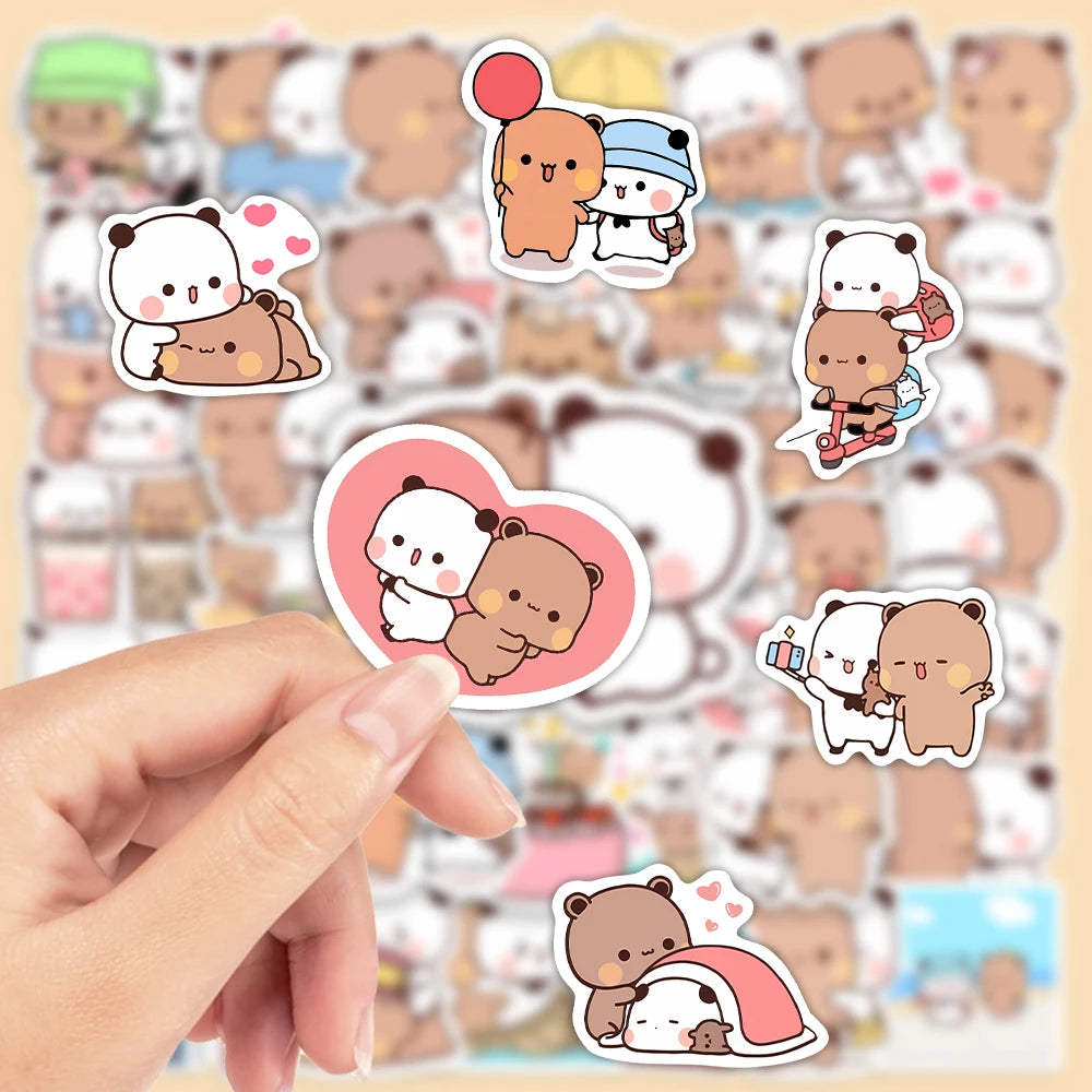 50 pcs Cute/Kawaii Panda and Bear Stickers