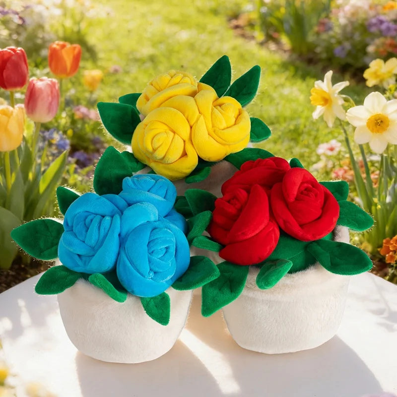 Smiley Potted Rose Plush Toys 20cm - 8 Colours