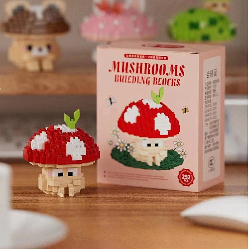 Cute Mushroom Mini Building Blocks - 6 Styles