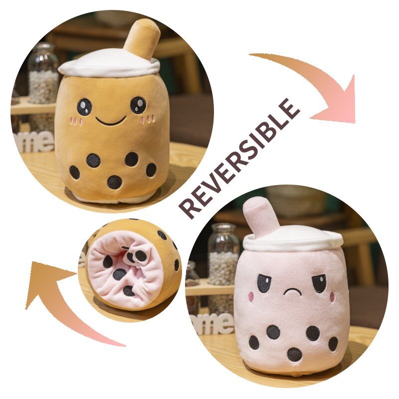 Reversible Bubble Milk Tea Plush Toys 15cm/25cm